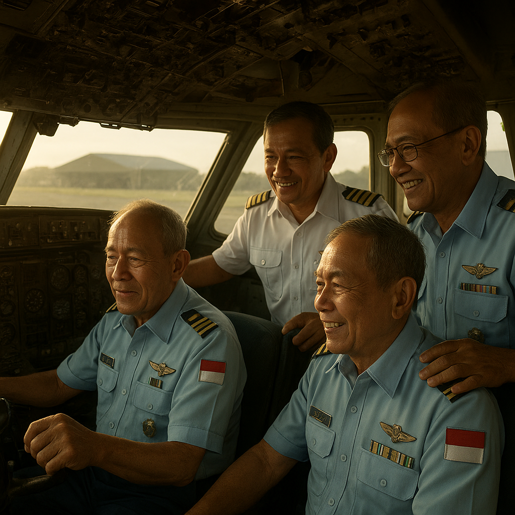 Cerita Nostalgik Mantan Penerbang TNI AU Saat Kembali Duduk di Kokpit Pesawat Hercules