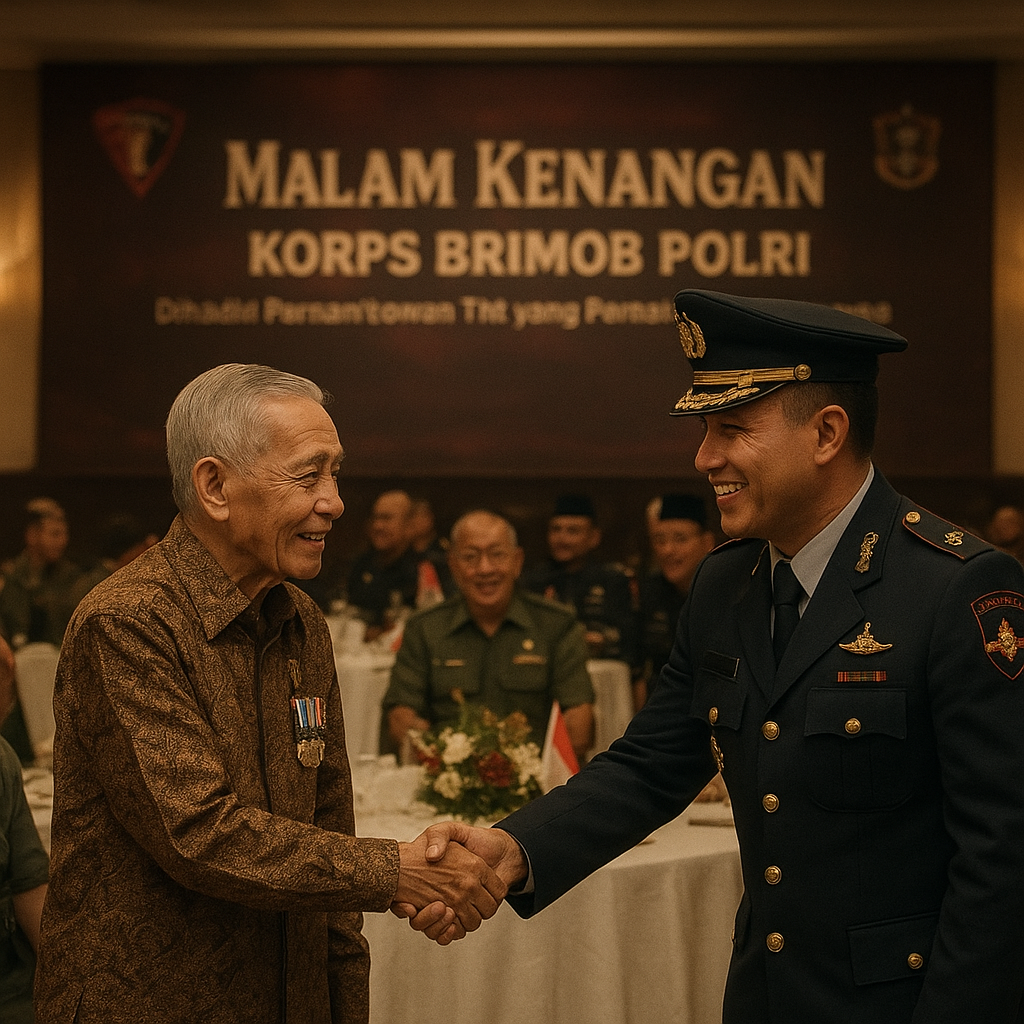 Tradisi 'Malam Kenangan' Korps Brimob Polri, Dihadiri Purnawirawan TNI yang Pernah Bertugas Bersama
