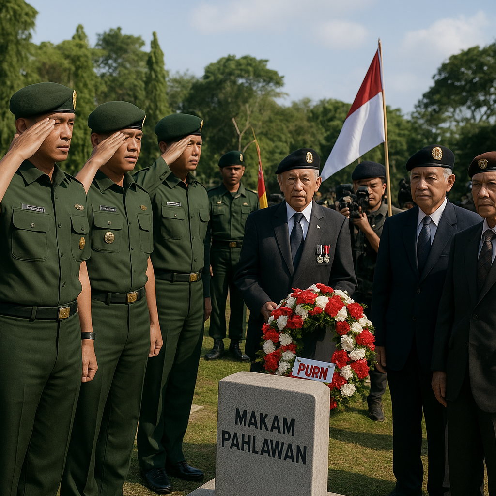 Peringati HUT ke-80 POMAD, Pomdam XIII/Merdeka Ziarah ke Makam Pahlawan Bersama Purnawirawan