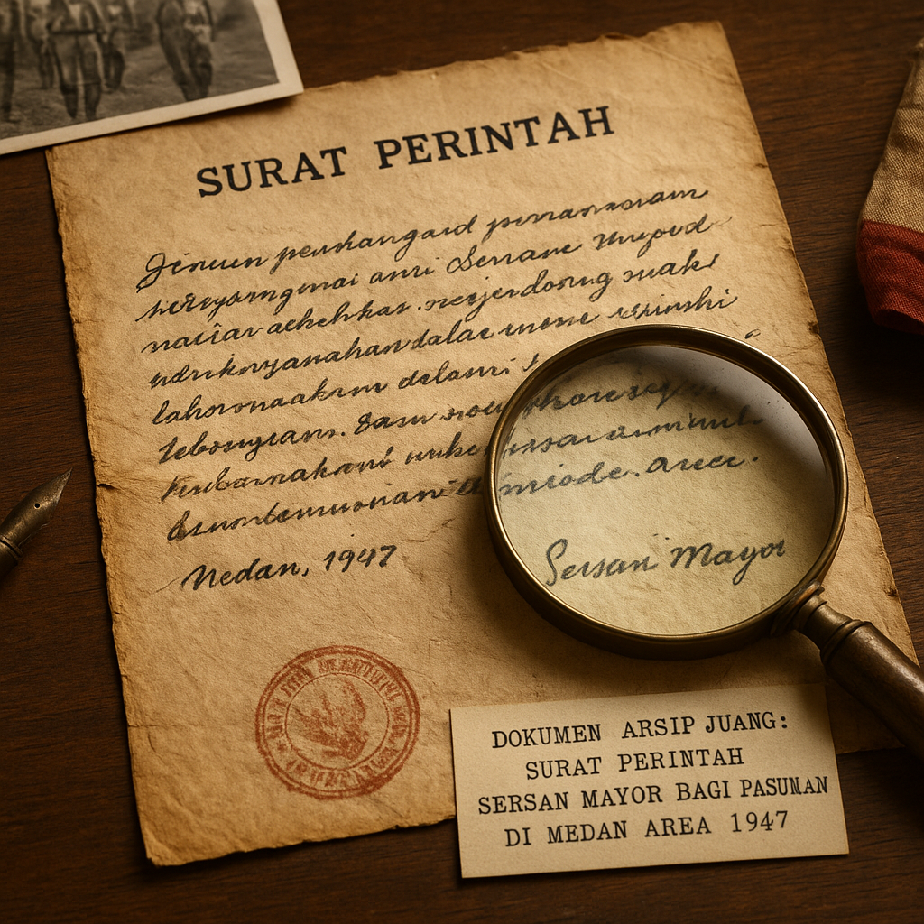 Dokumen Arsip Juang: Surat Perintah Sersan Mayor bagi Pasukan di Medan Area 1947