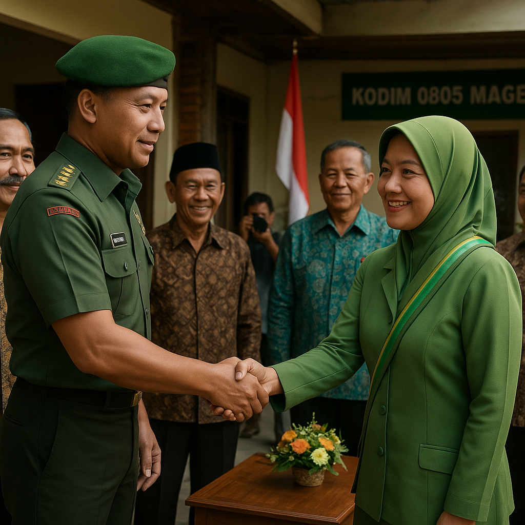 Dandim 0805 Magetan Kunjungi Ketua Persit KCK Ranting 6 dan Tokoh Masyarakat