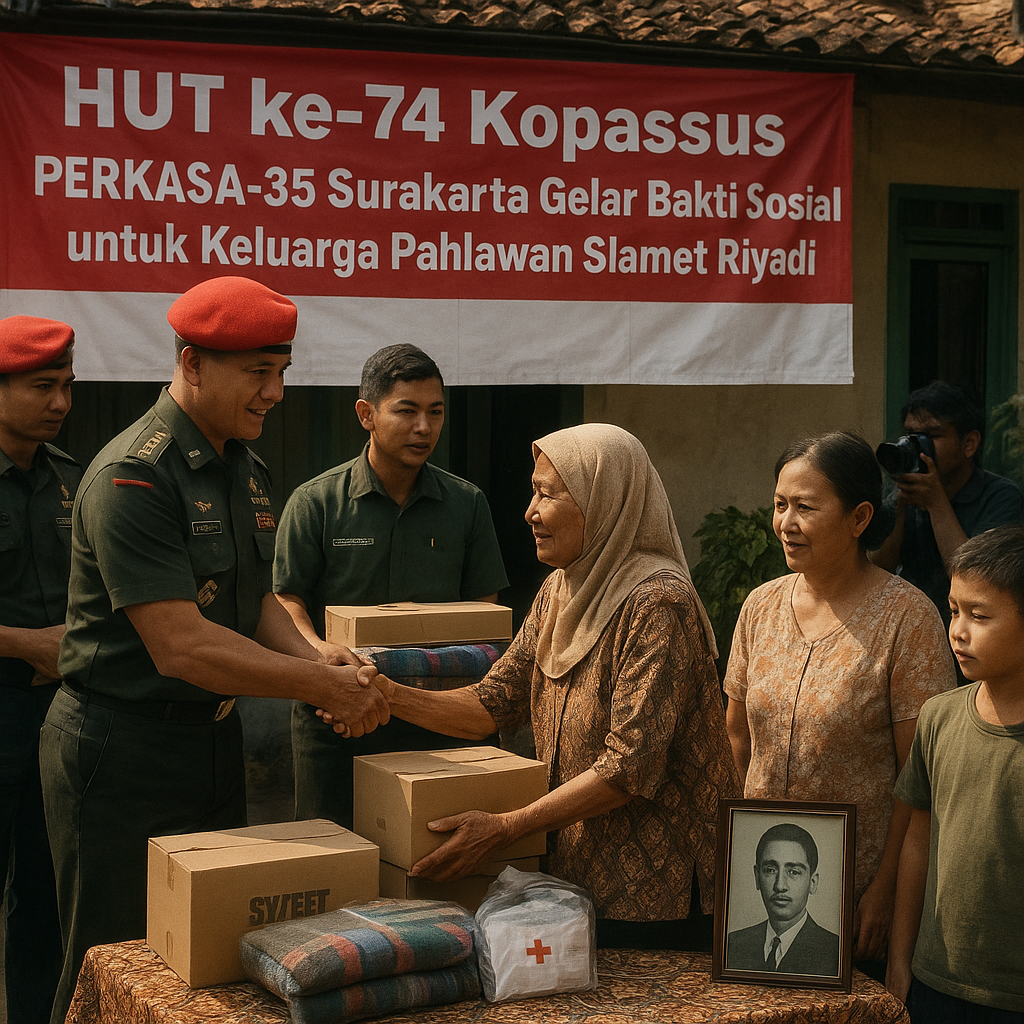 HUT ke-74 Kopassus, PERKASA-35 Surakarta Gelar Bakti Sosial untuk Keluarga Pahlawan Slamet Riyadi
