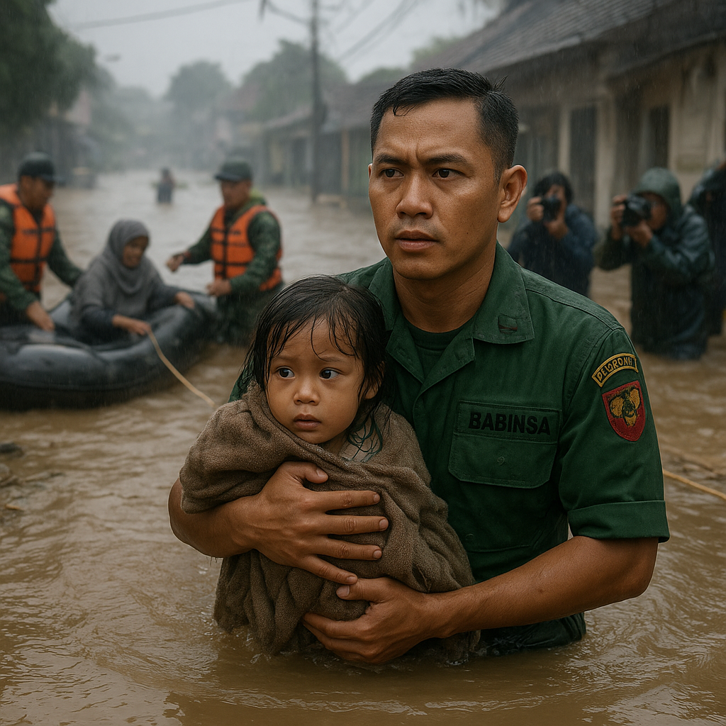 Sigap di Tengah Bencana, Babinsa Garuntang Jadi Teladan Dedikasi Prajurit TNI