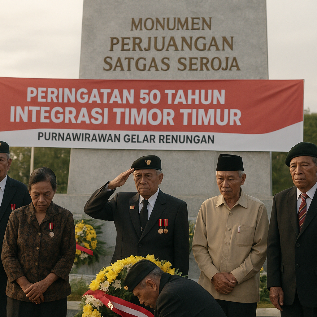 Peringatan 50 Tahun Integrasi Timor Timur: Purnawirawan Gelar Renungan di Monumen Perjuangan Satgas Seroja