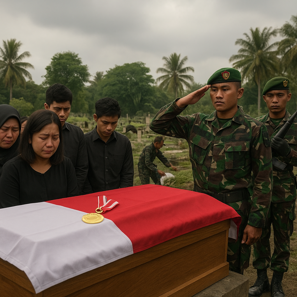 Penuh Haru, Pemakaman Hotma Sitompul dengan Penghormatan Militer atas Jasa Satya Lencana Kebaktian Sosial