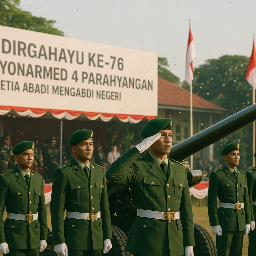 DIRGAHAYU KE-76 YONARMED 4 PARAHYANGAN: SETIA ABADI MENGABDI NEGERI