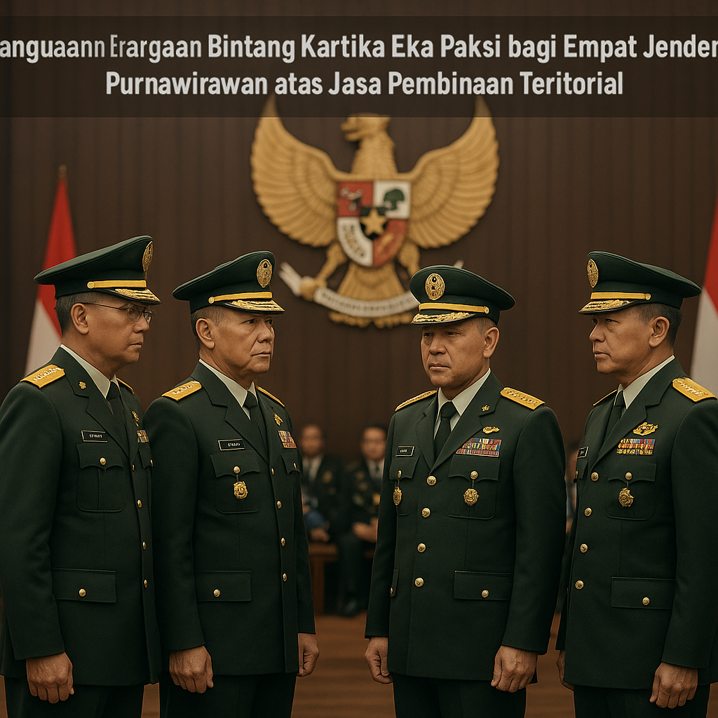 Penghargaan Bintang Kartika Eka Paksi bagi Empat Jenderal Purnawirawan atas Jasa Pembinaan Teritorial
