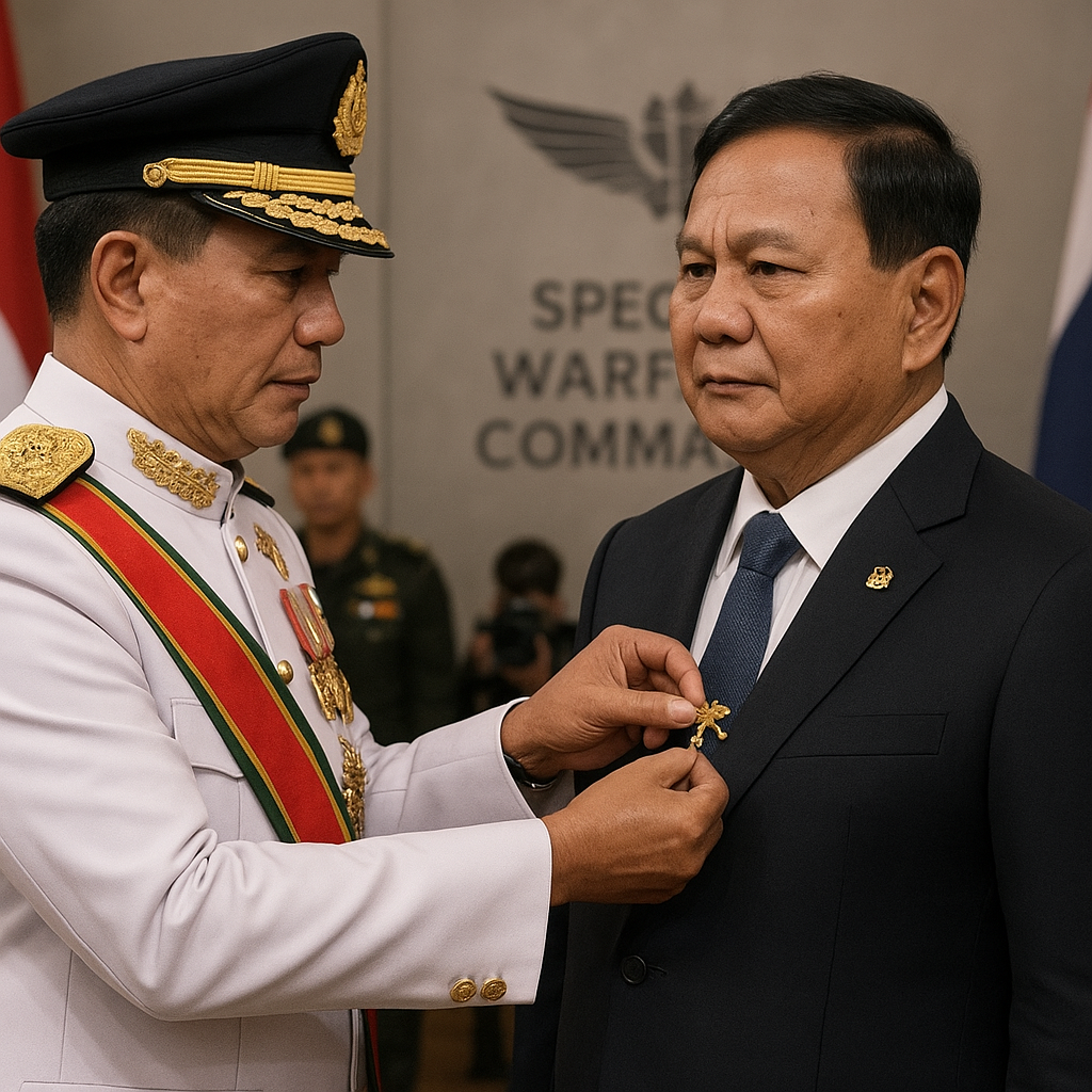 Prabowo Dianugerahi Medali Special Warfare Command, Penghargaan Bergengsi dari Kerajaan Thailand