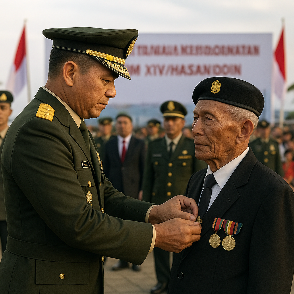 Penyerahan Tanda Kehormatan kepada Purnawirawan Berjasa di Makassar