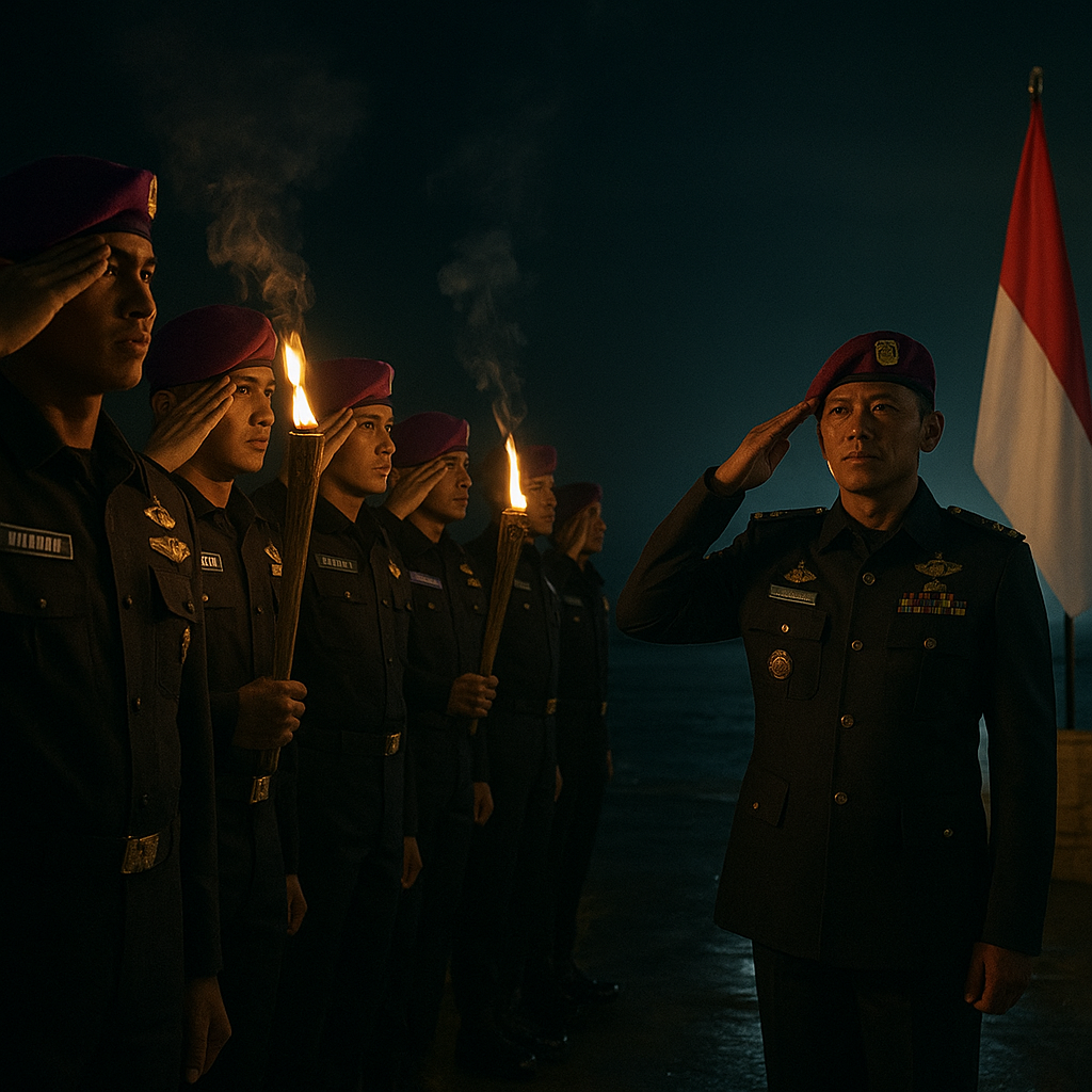 Upacara Penghormatan Tradisi `Siaran` di Korps Marinir TNI AL