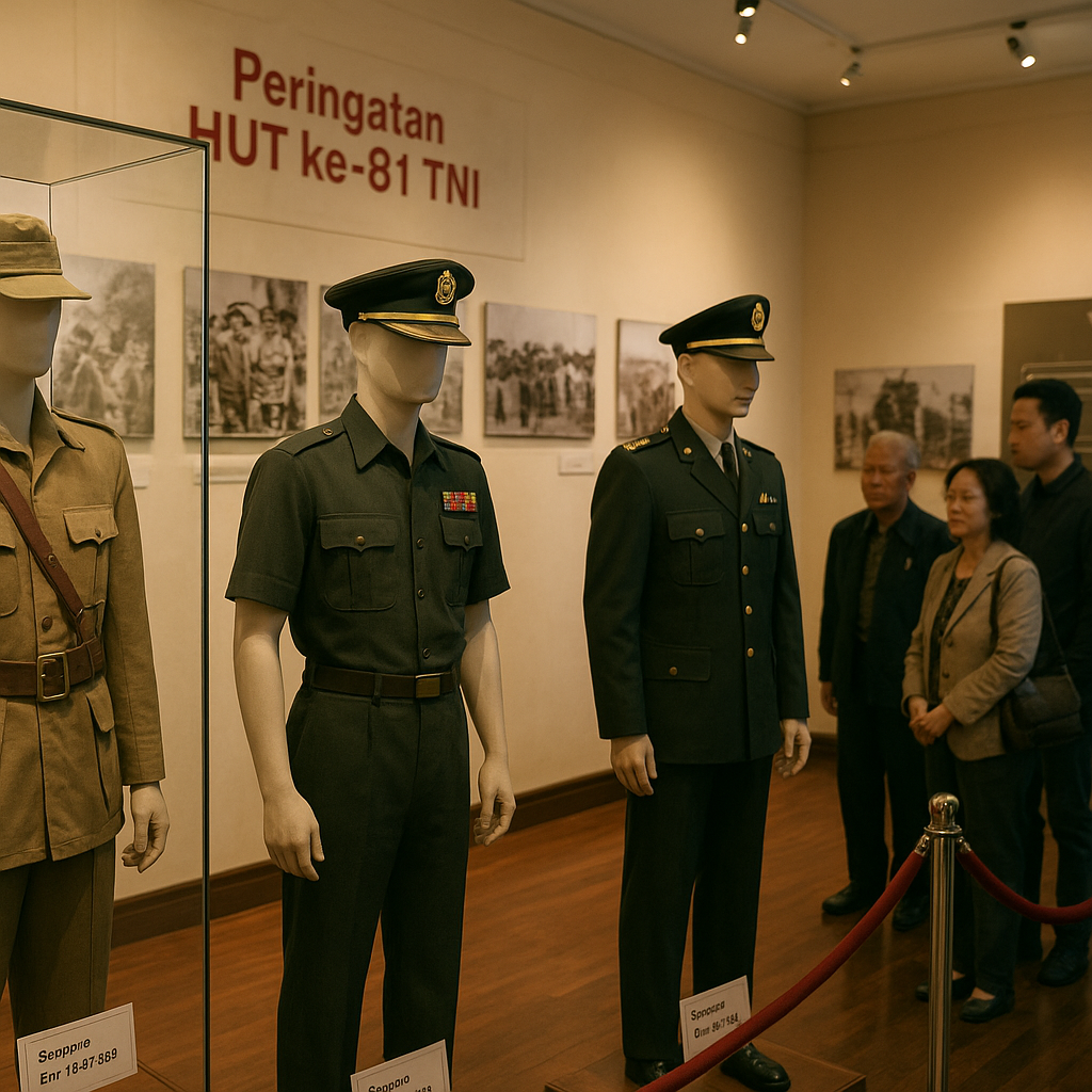 Koleksi Seragam Kuno Dipamerkan dalam Peringatan HUT Ke-81 TNI di Museum Satriamandala