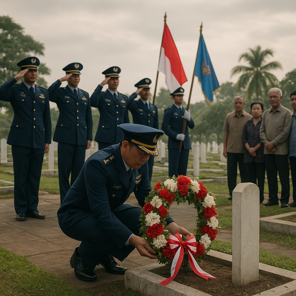 Ziarah Khidmat Lanud Iswahjudi, Teguhkan Komitmen Bakti di Taman Makam Pahlawan