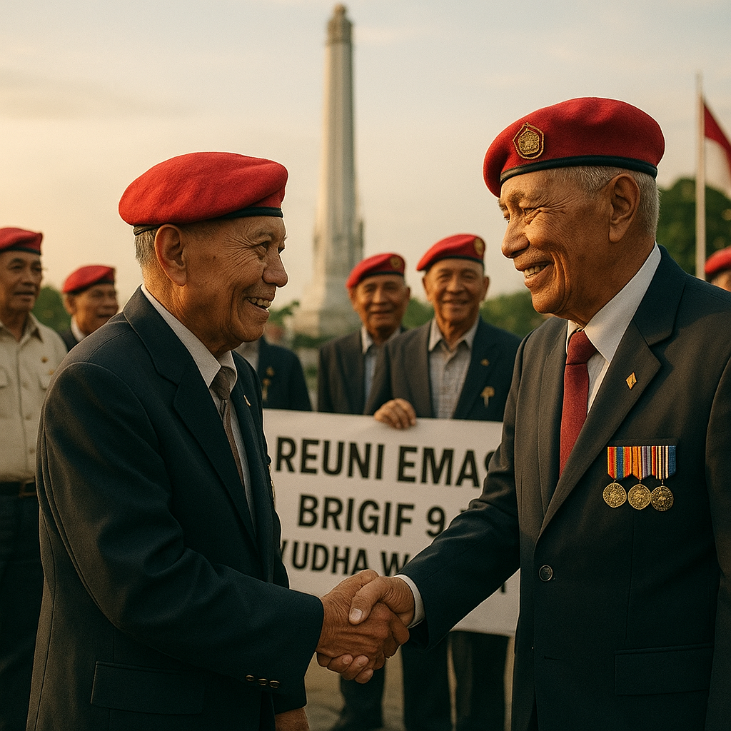 Reuni Emas Brigif 9 Pamerkan Tradisi 'Baret Merah' di Surabaya