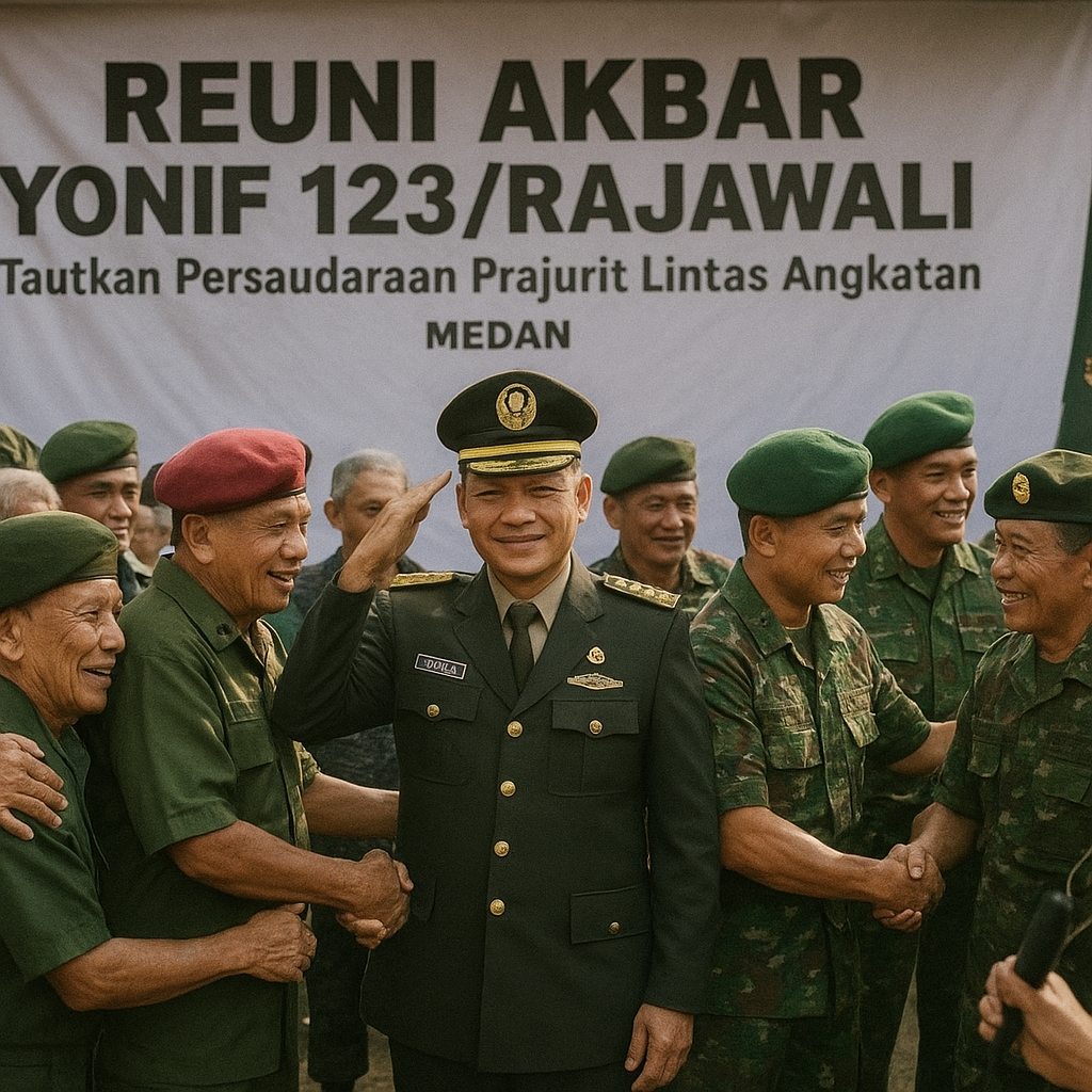 Reuni Akbar Yonif 123/Rajawali, Tautkan Persaudaraan Prajurit Lintas Angkatan