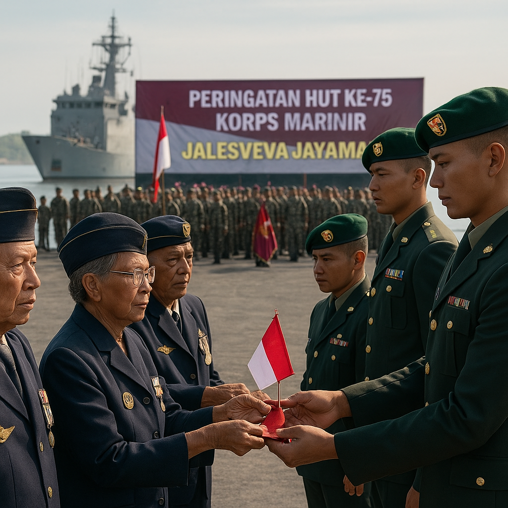 Peringatan HUT ke-75 Korps Marinir, Tradisi 'Jalesveva Jayamahe' Tetap Berkumandang
