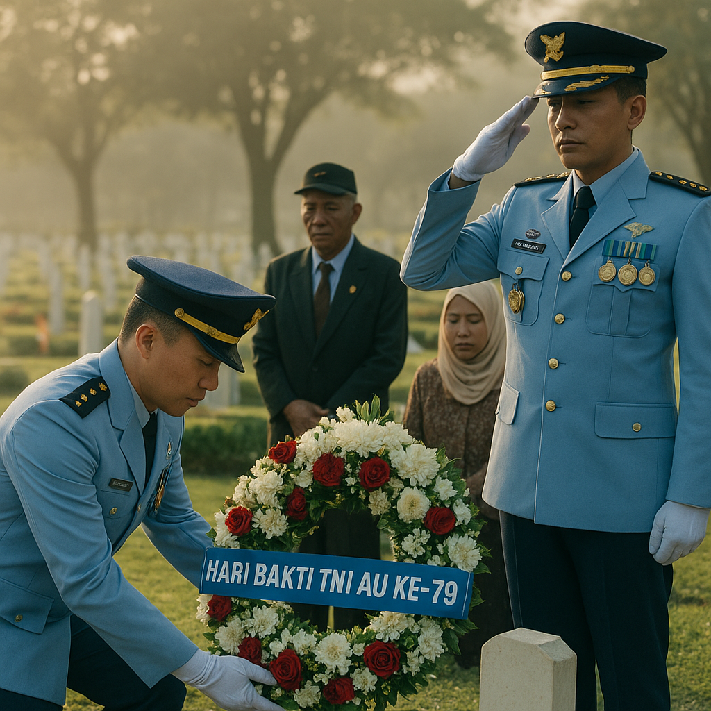 Peringatan Hari Bakti TNI AU ke-79 Diwarnai Ziarah ke Makam Pahlawan