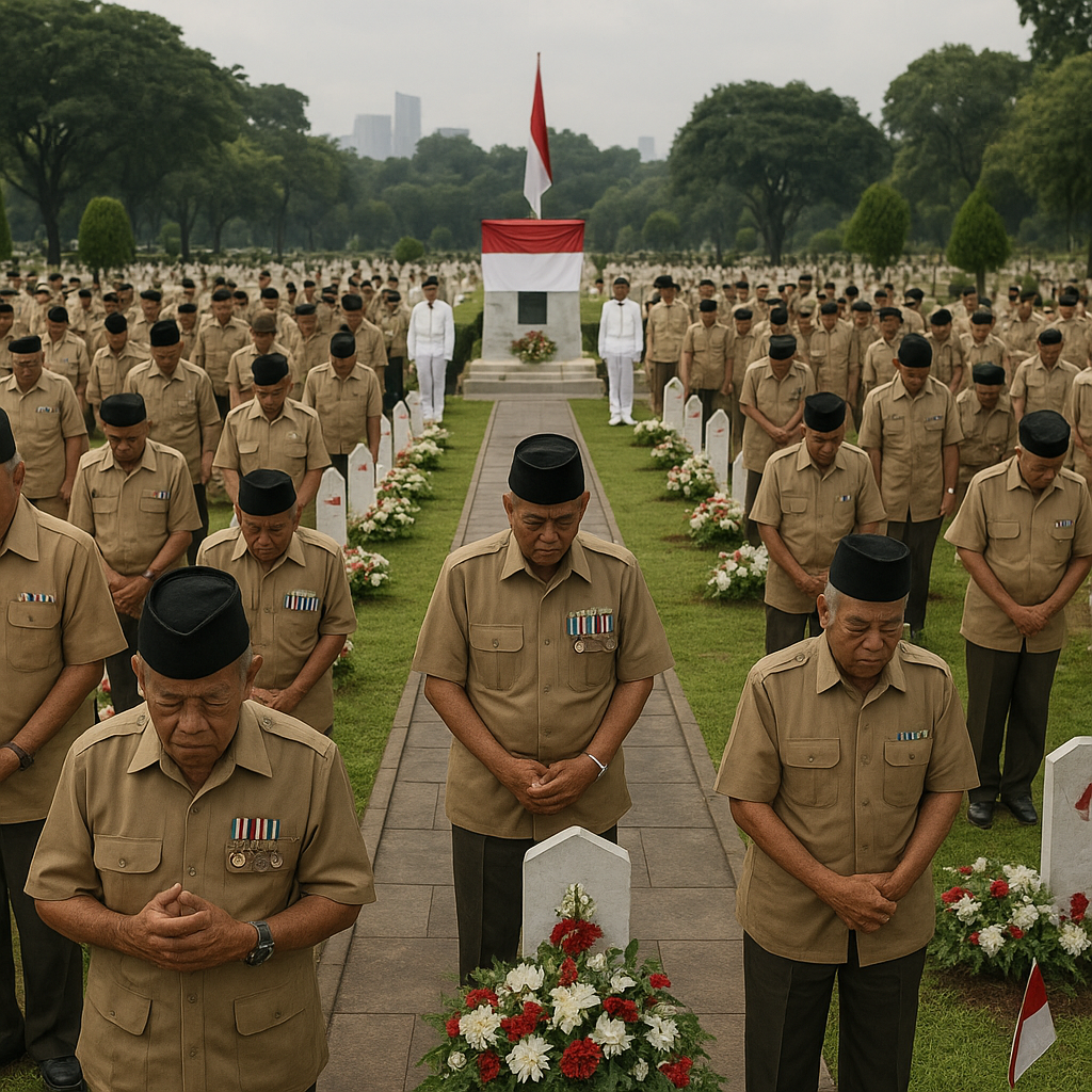 Ziarah Nasional di Taman Makam Pahlawan Kalibata: Ribuan Purnawirawan Berdoa untuk Para Pejuang