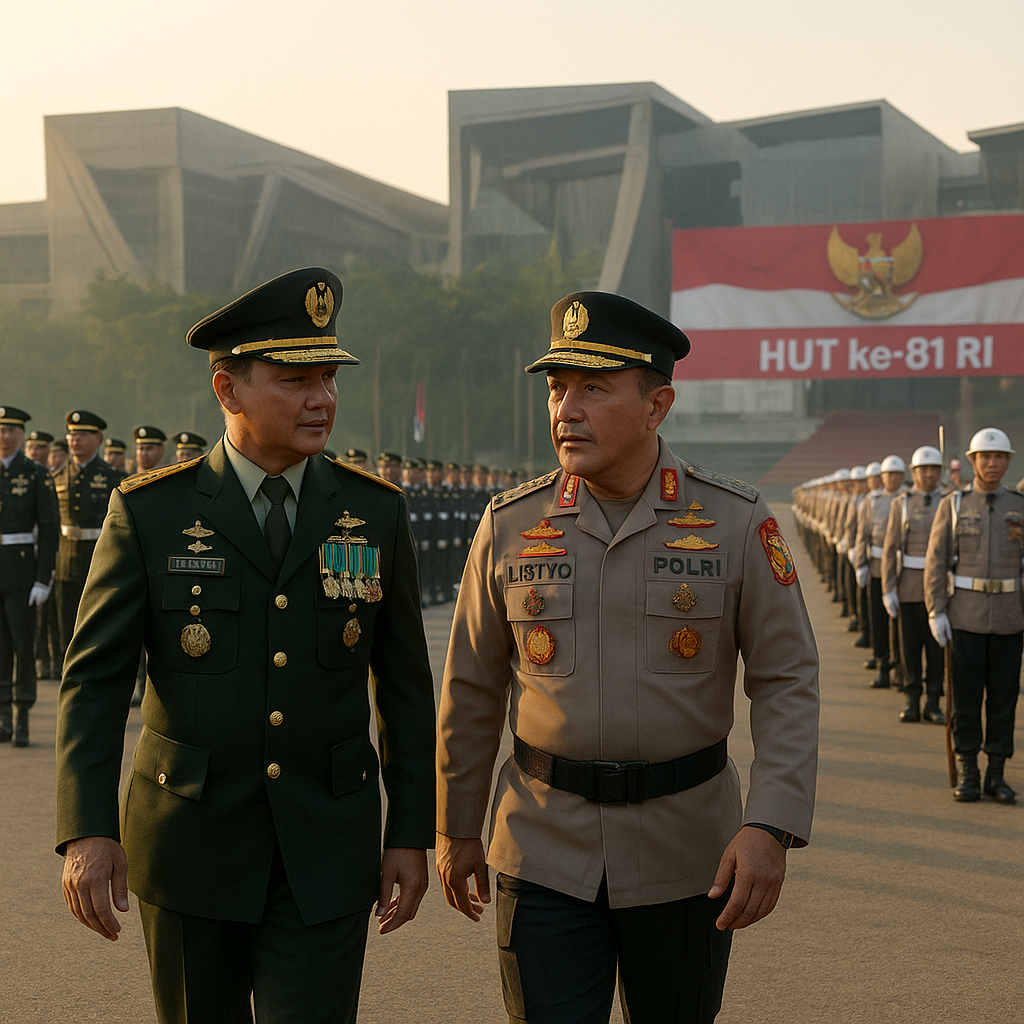 Persiapan HUT ke-81 RI: Panglima TNI Tinjau Gladi Bersih Upacara di IKN