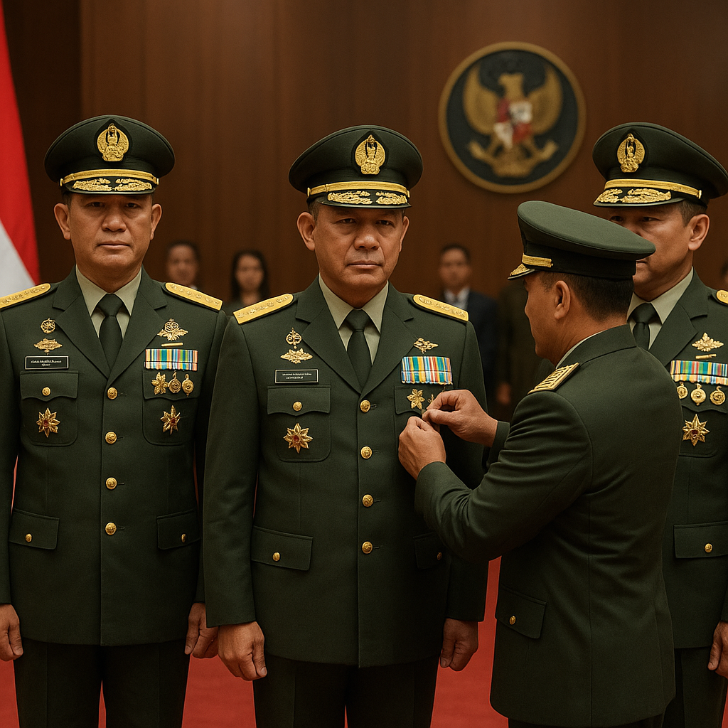 Pemberian Tanda Kehormatan Bintang Kartika Eka Paksi kepada Tiga Purnawirawan Jenderal