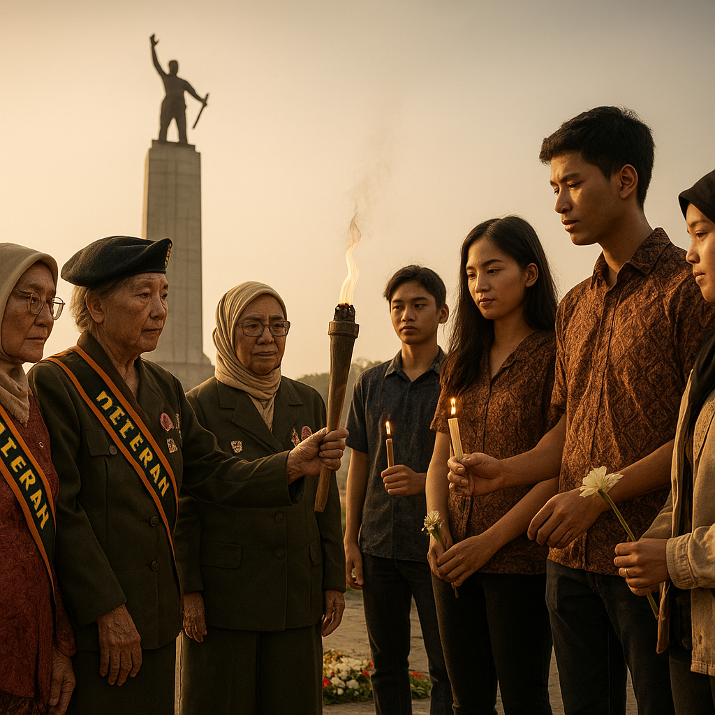 Refleksi Khidmat di Tugu Proklamasi, Srikandi Veteran dan Generasi Muda Kenang Jasa Pejuang Kemerdekaan