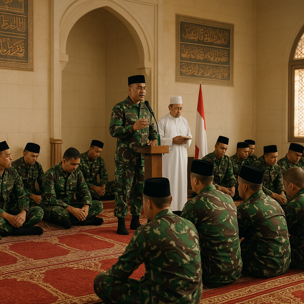 Korem Bhaskara Jaya Rawat Api Kemerdekaan dengan Doa dan Renungan di Masjid Al-Wathon