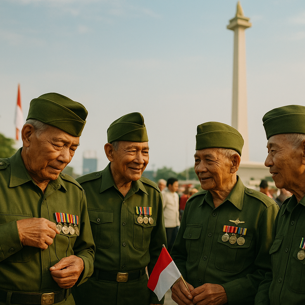 Peringatan HUT RI ke-81, Purnawirawan TNI Kenang Jasa Para Pahlawan di Monas