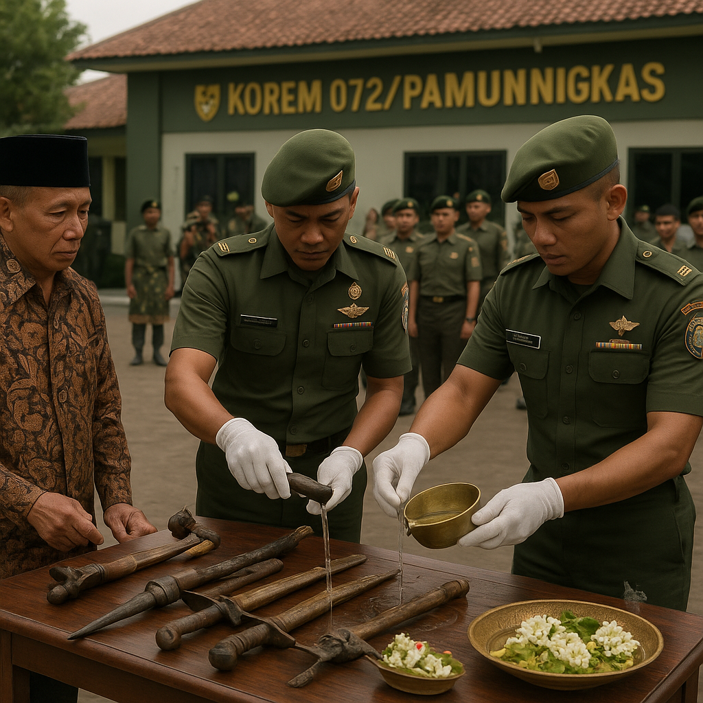 Upacara Adat Jamasan Pusaka di Korem 072/Pamungkas, Merawat Tradisi Leluhur