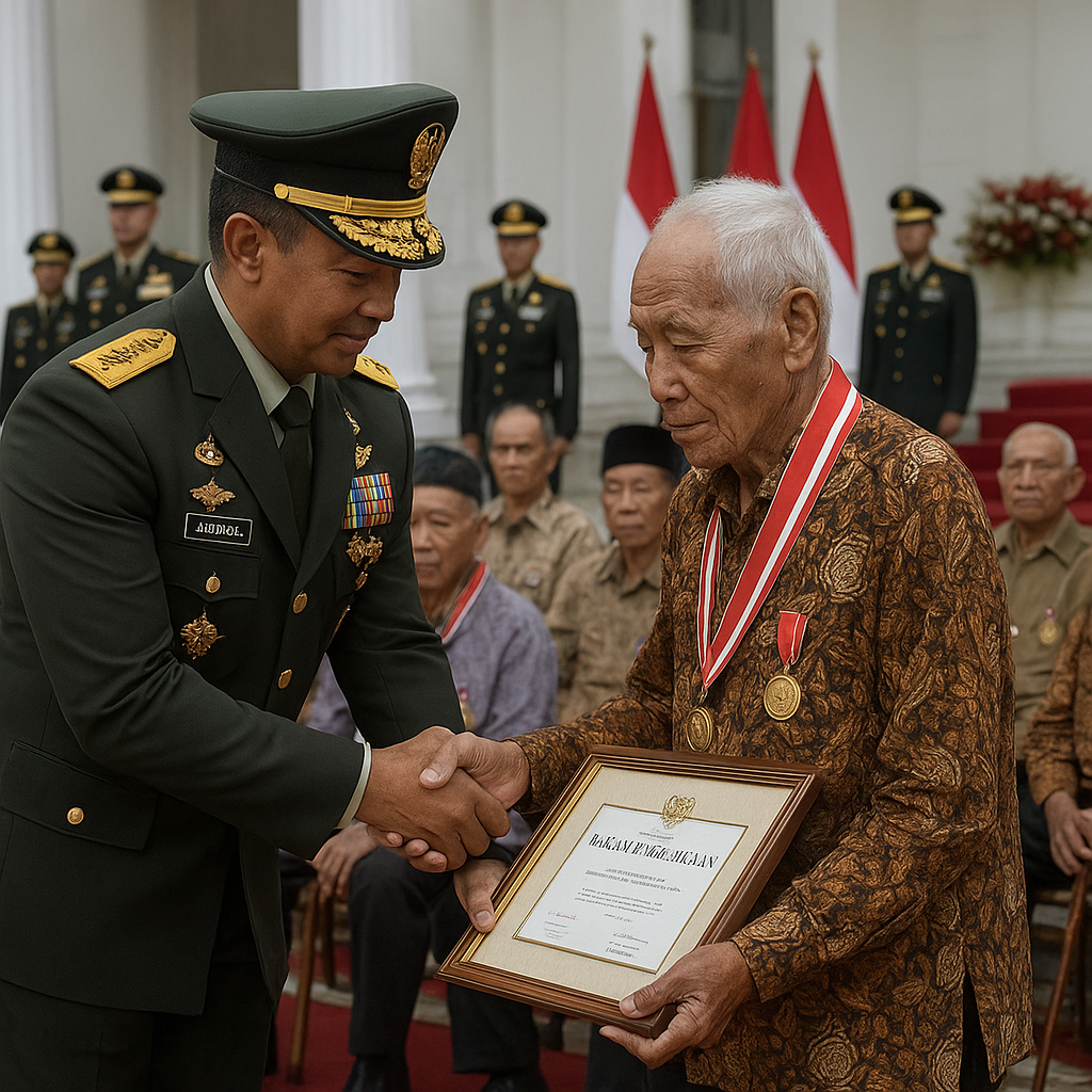 Panglima TNI Beri Penghargaan kepada Veteran Pejuang Kemerdekaan di Istana Negara