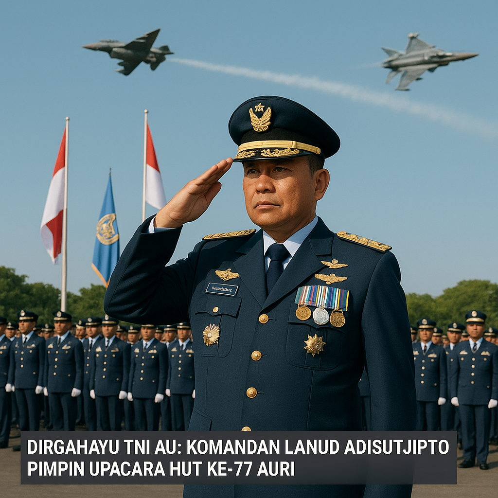 Dirgahayu TNI AU: Komandan Lanud Adisutjipto Pimpin Upacara HUT ke-77 AURI