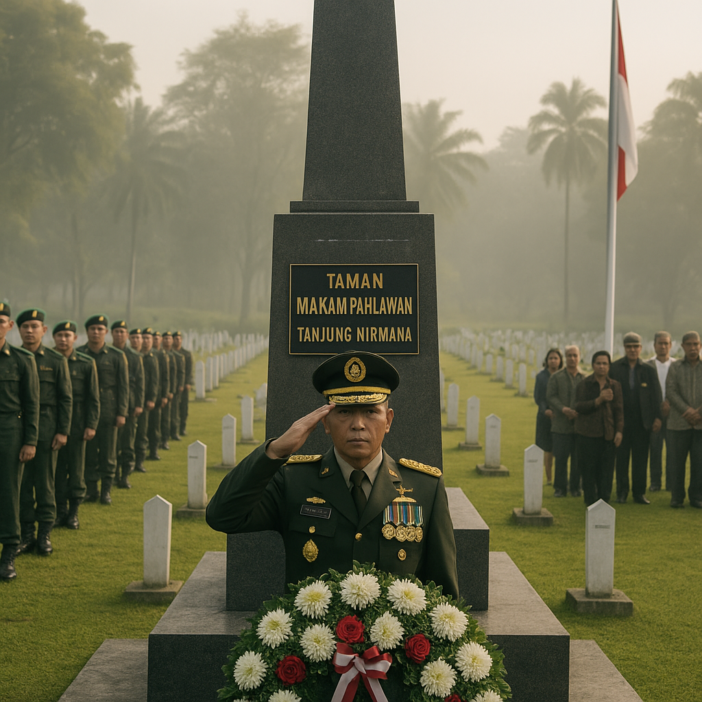Danrem 071/Wijayakusuma Pimpin Apel Kehormatan di TMP Tanjung Nirwana, Kenang Jasa Pahlawan dalam Keheningan