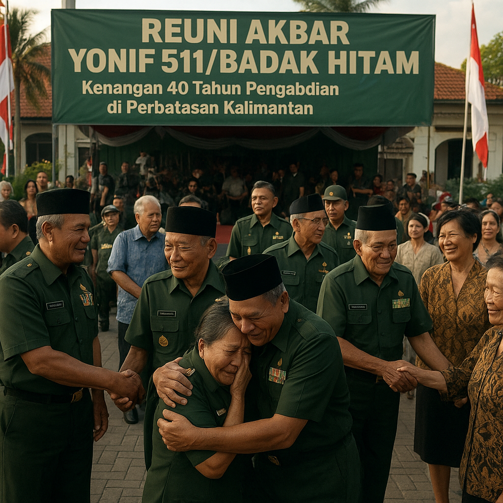 Reuni Akbar Yonif 511/Badak Hitam, Kenangan 40 Tahun Pengabdian di Perbatasan Kalimantan