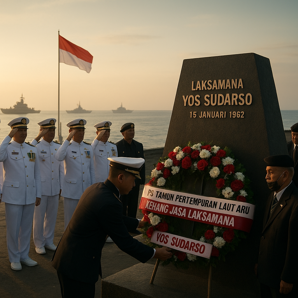 TNI AL Gelar Upacara Peringatan 75 Tahun Pertempuran Laut Aru, Kenang Jasa Laksamana Yos Sudarso