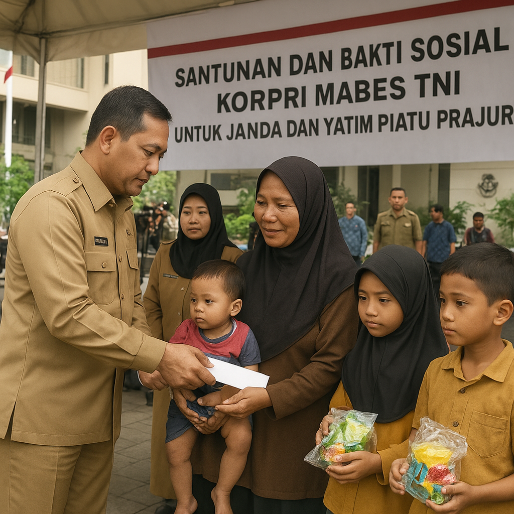 Santunan dan Bakti Sosial KORPRI Mabes TNI untuk Janda dan Yatim Piatu Prajurit