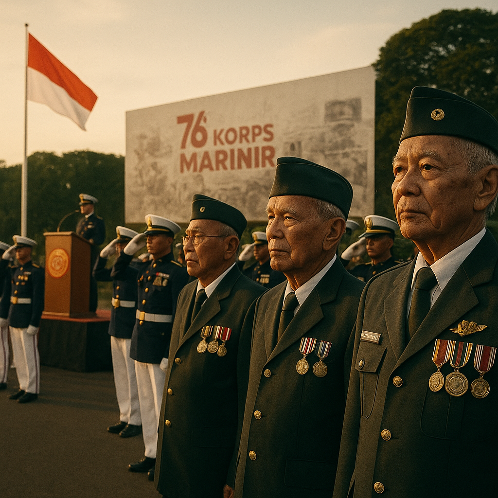 Upacara Penghormatan Tradisi Korps Marinir, Peringati Hari Jadi ke-76 dengan Nuansa Nostalgia Kejayaan