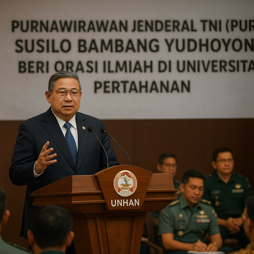 Purnawirawan Jenderal TNI (Purn) Susilo Bambang Yudhoyono Beri Orasi Ilmiah di Universitas Pertahanan