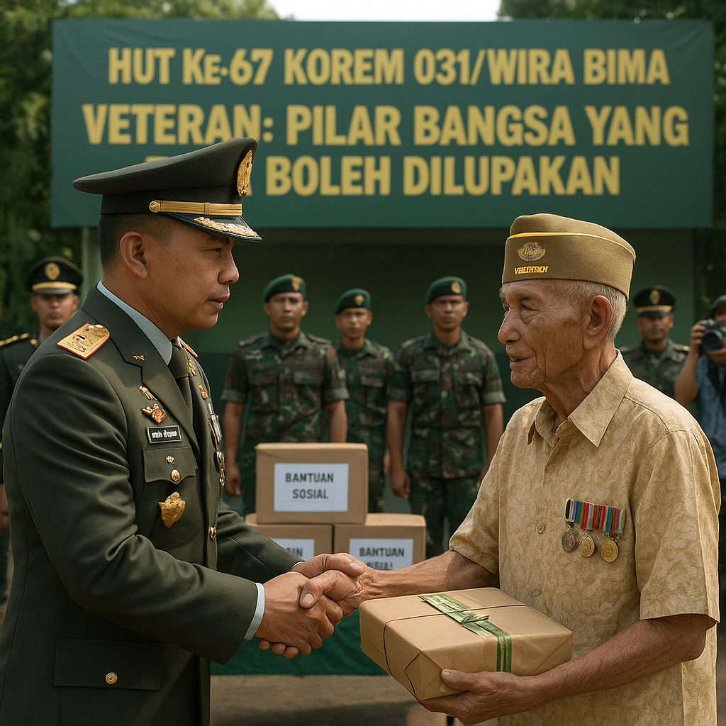 Danrem 031/WB Menegaskan Veteran sebagai Pilar Bangsa yang Tidak Boleh Dilupakan pada HUT Ke-67 Korem