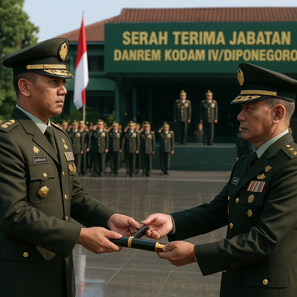 Tradisi Sertijab Danrem di Kodam IV/Diponegoro: Estafet Kepemimpinan Penuh Khidmat