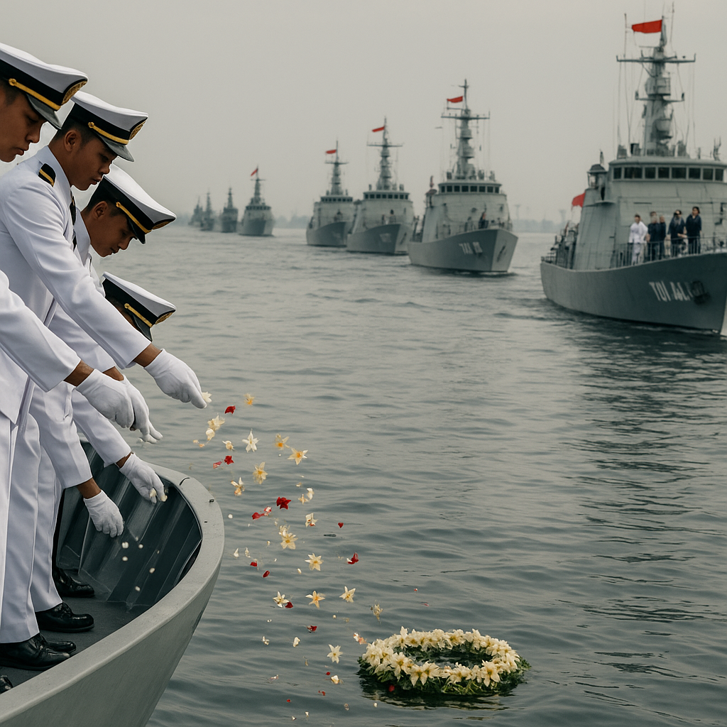 Upacara Tabur Bunga di Laut: Peringatan Hari Laut TNI AL dan Kehormatan bagi Prajurit KRI