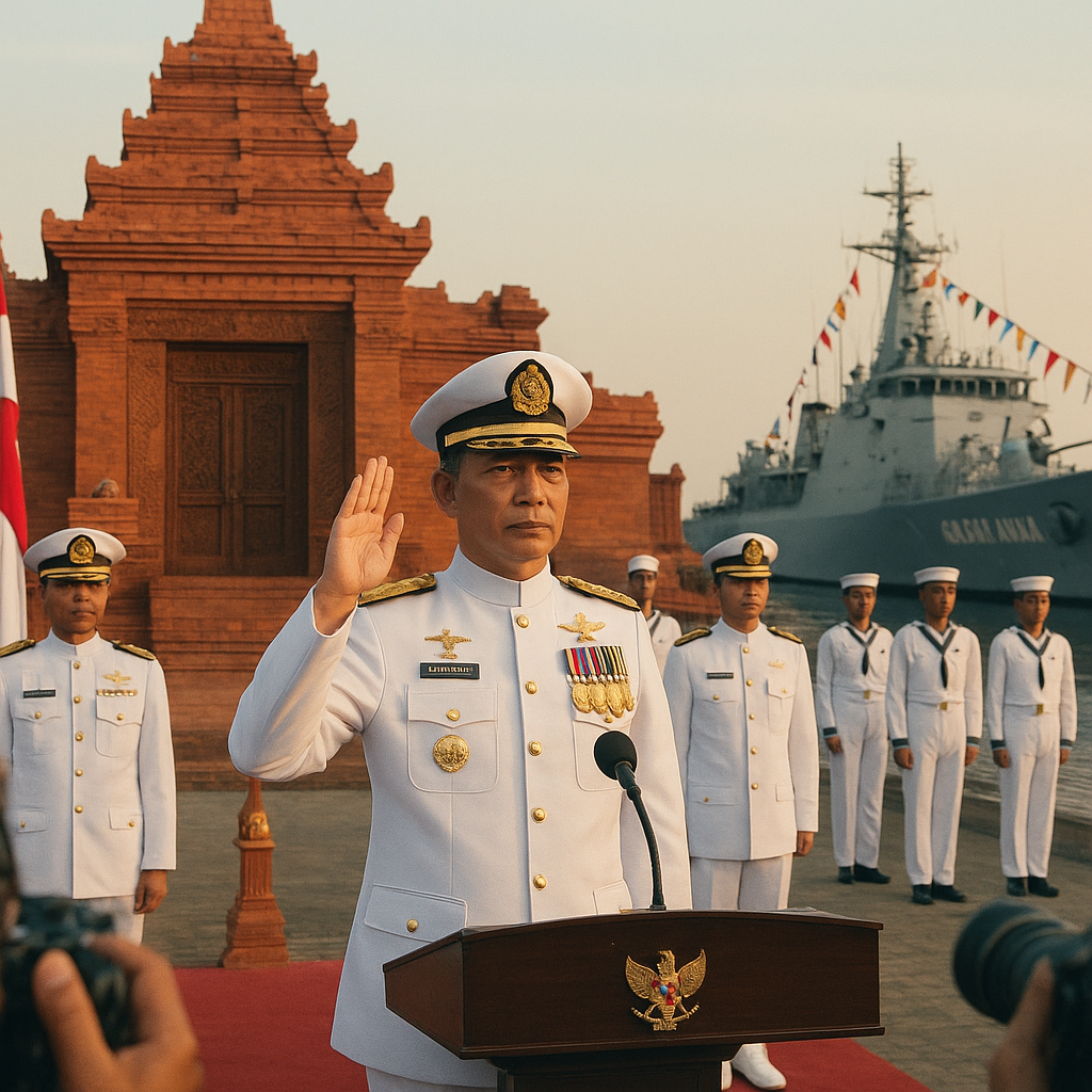KRI Gajah Mada Kasal Muhammad Ali Gaungkan Sumpah Palapa Kraton Majapahit