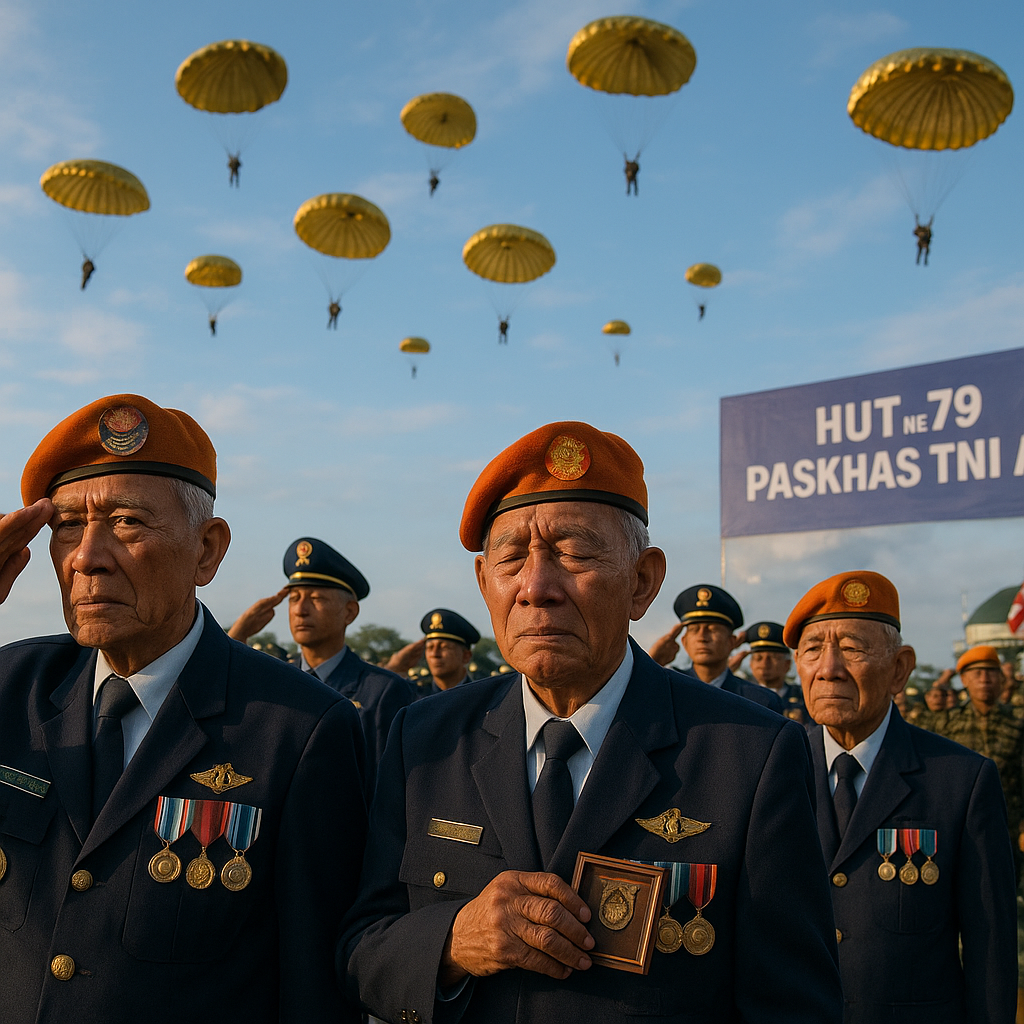 Peringatan HUT Ke-79 Paskhas TNI AU: Payung Emas Membumbung Tinggi di Langit Cililin, Kenang Operasi Seroja dan Trikora
