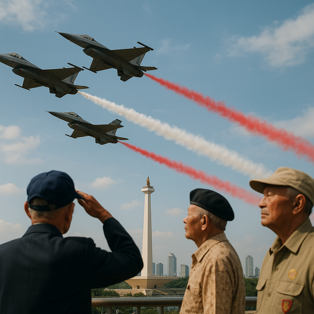 Pesawat F-16 TNI AU Laksanakan Flypast di Jakarta, Merawat Tradisi dan Menyambut HUT Ke-81 RI