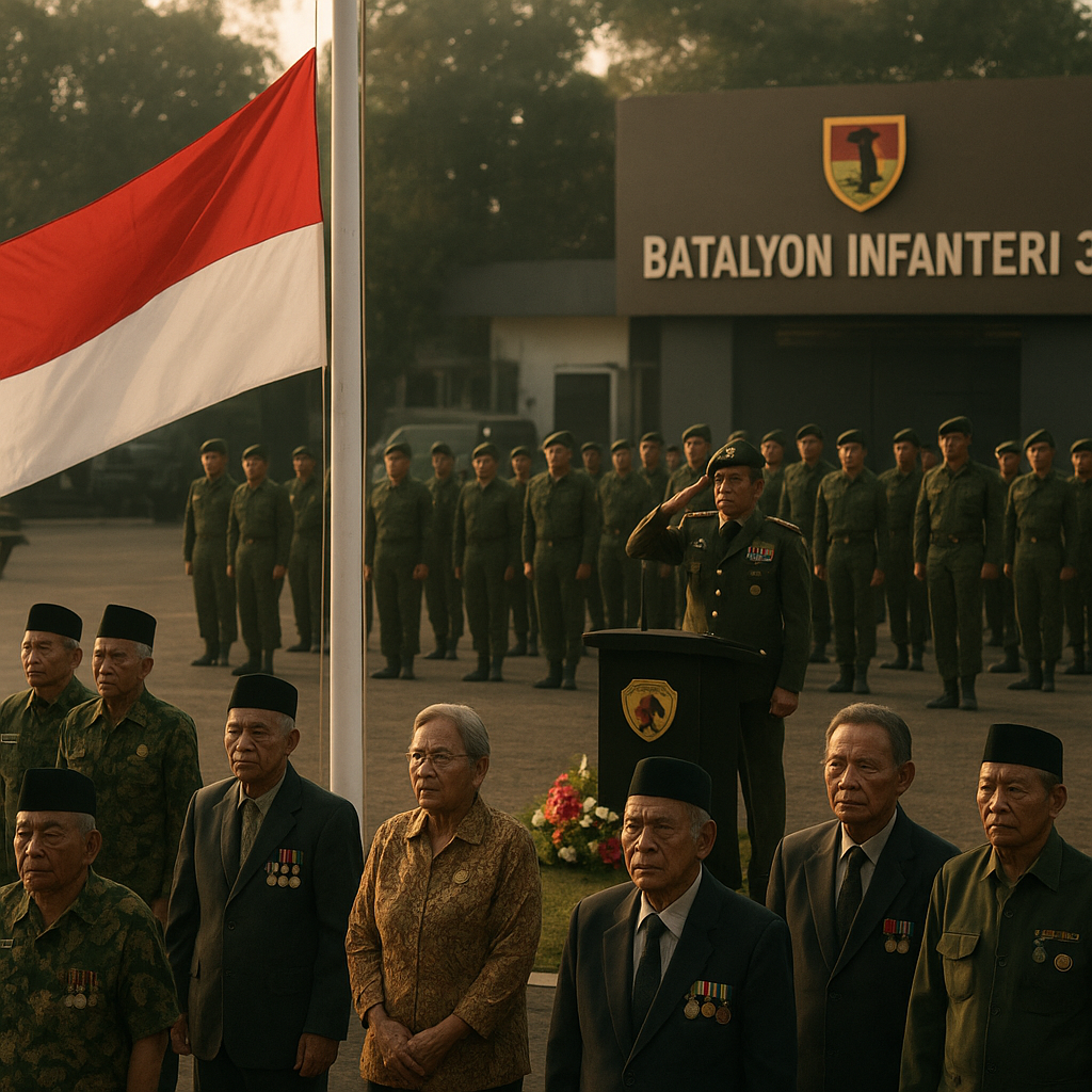Upacara Bendera di Batalyon Infanteri 320: Pengukuhan Tradisi Satuan dan Penghormatan pada Senior