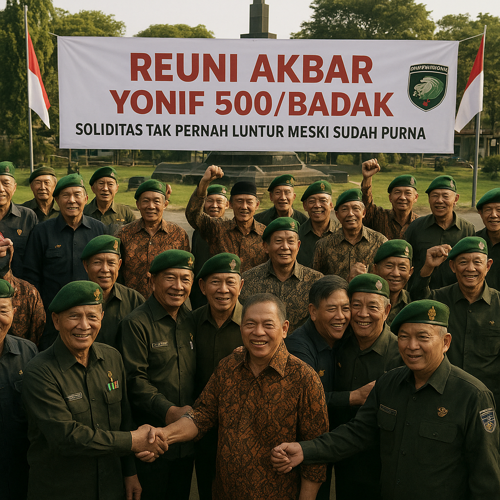 Reuni Akbar Yonif 500/Badak: Soliditas Tak Pernah Luntur Meski Sudah Purna