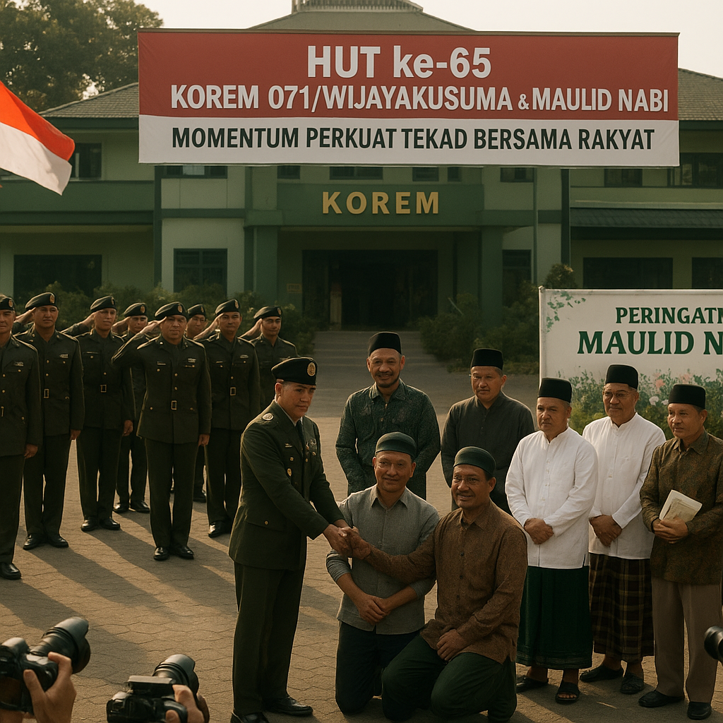 HUT ke-65 Korem 071/Wijayakusuma & Maulid Nabi, Momentum Perkuat Tekad Bersama Rakyat