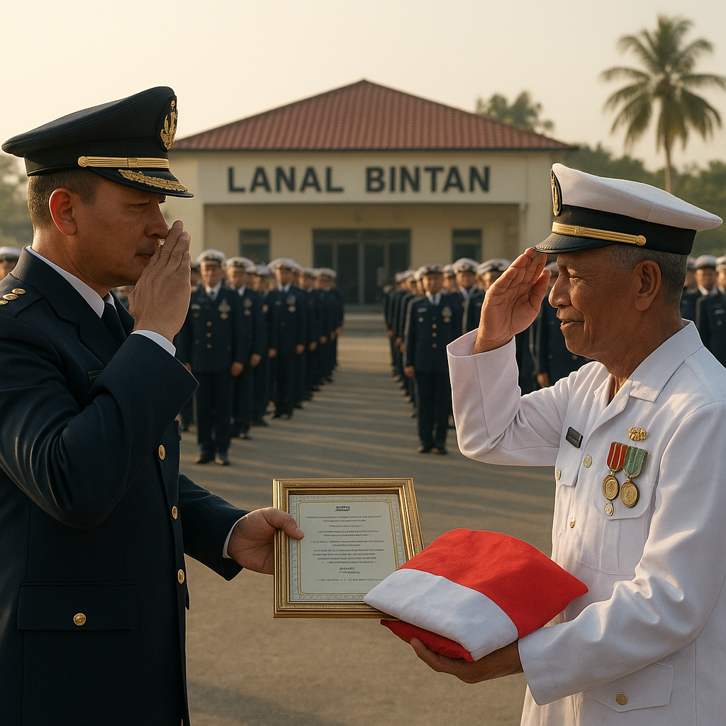 Upacara Pelepasan Prajurit Purna Tugas: Selamanya Bersaudara di Lanal Bintan