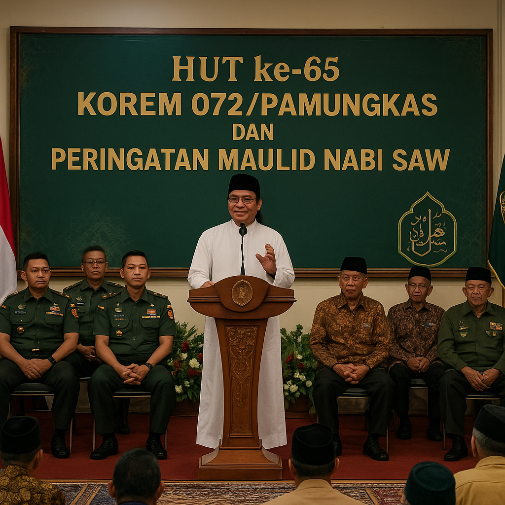 HUT ke-65 Korem 072/Pmk dan Peringatan Maulid Nabi SAW Dihadiri Gus Miftah