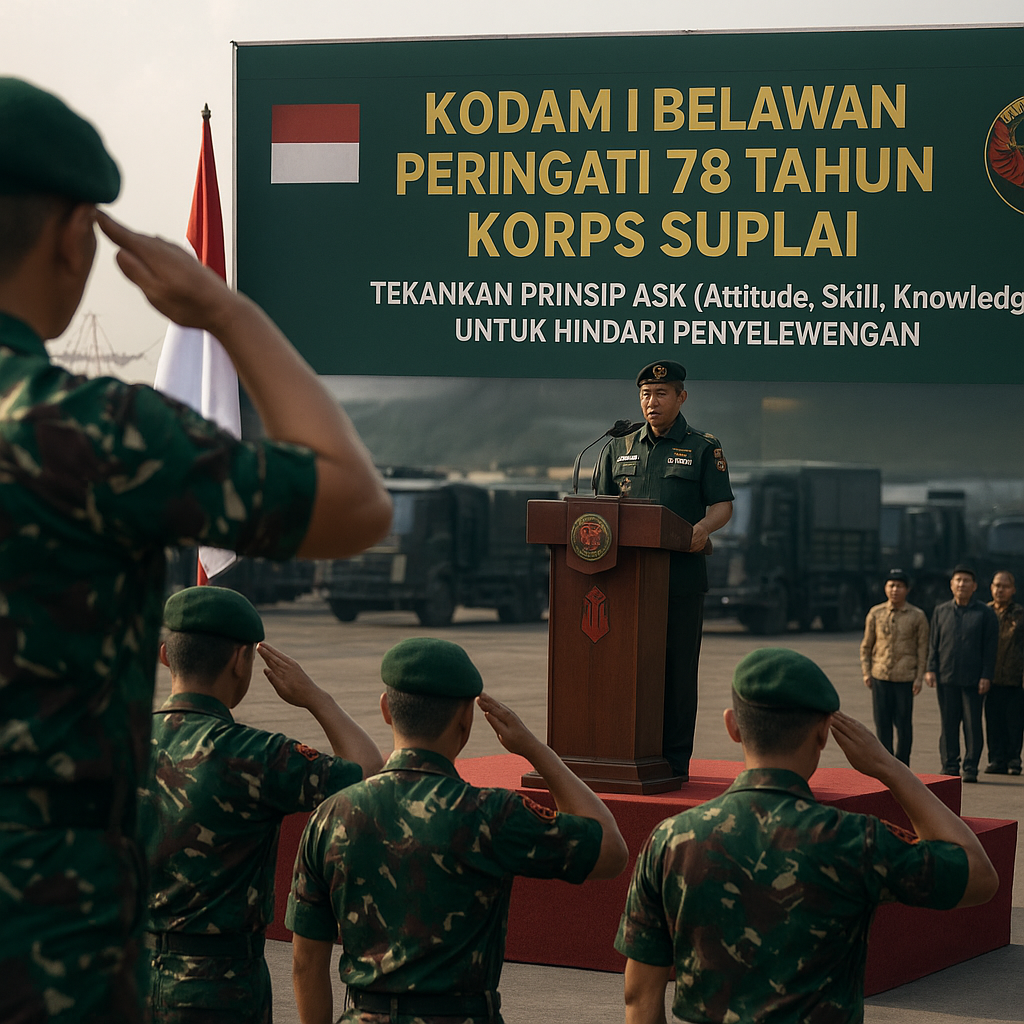 Kodaeral I Belawan Peringati 78 Tahun Korps Suplai, Tekankan Prinsip ASK untuk Hindari Penyelewengan