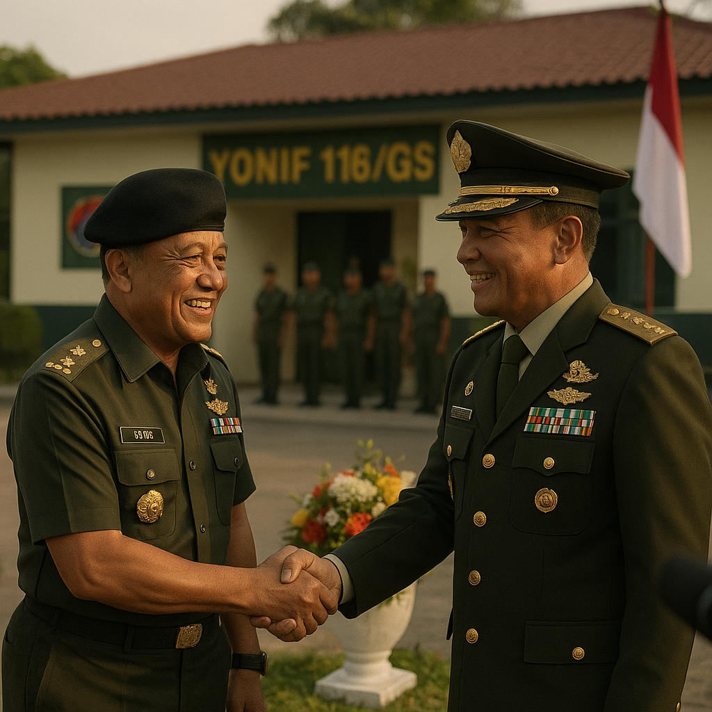 Danrem 012/TU Sambut Mayjen TNI (Purn) Fulad Kunjungi Yonif 116/GS untuk Bernostalgia