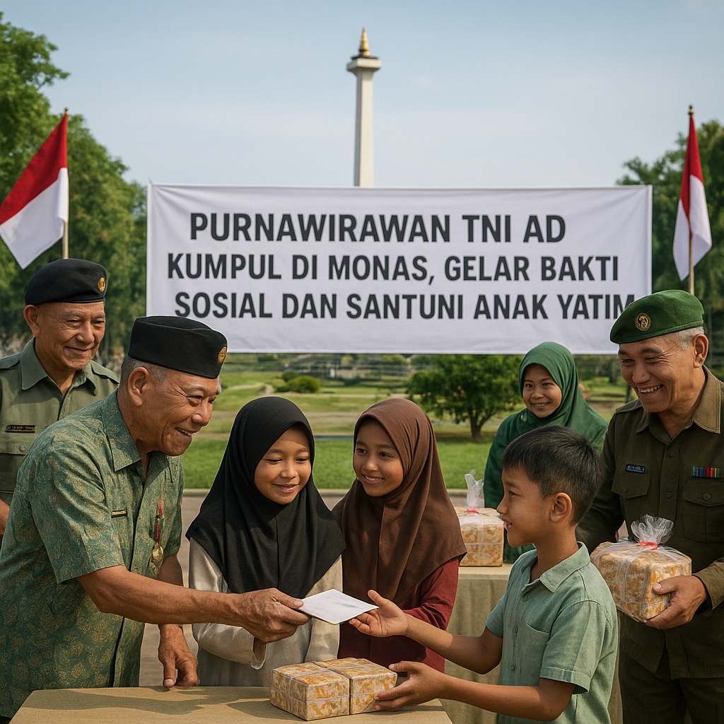 Purnawirawan TNI AD Kumpul di Monas, Gelar Bakti Sosial dan Santuni Anak Yatim