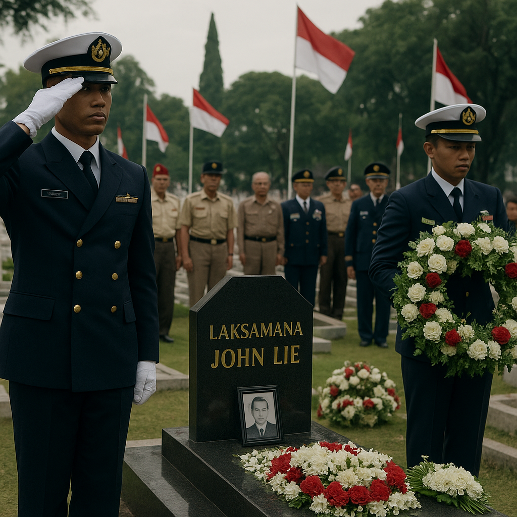 Upacara Penghormatan di Makam Laksamana John Lie, Pahlawan Nasional dari TNI AL